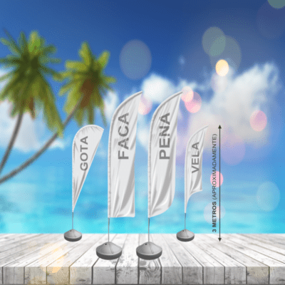 Wind Banner c/ suporte 3m