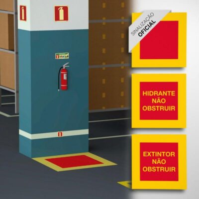Demarcação de piso para hidrante