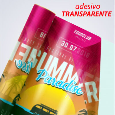 Adesivo em vinil transparente formato personalizado